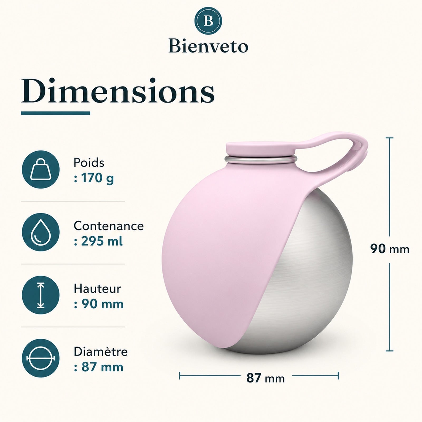 Bienveto HYDRATA — dimensions et contenance 295 ml